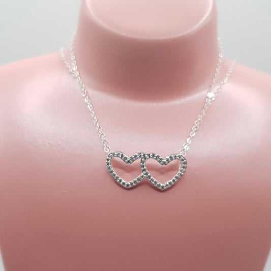 Collar corazones doble